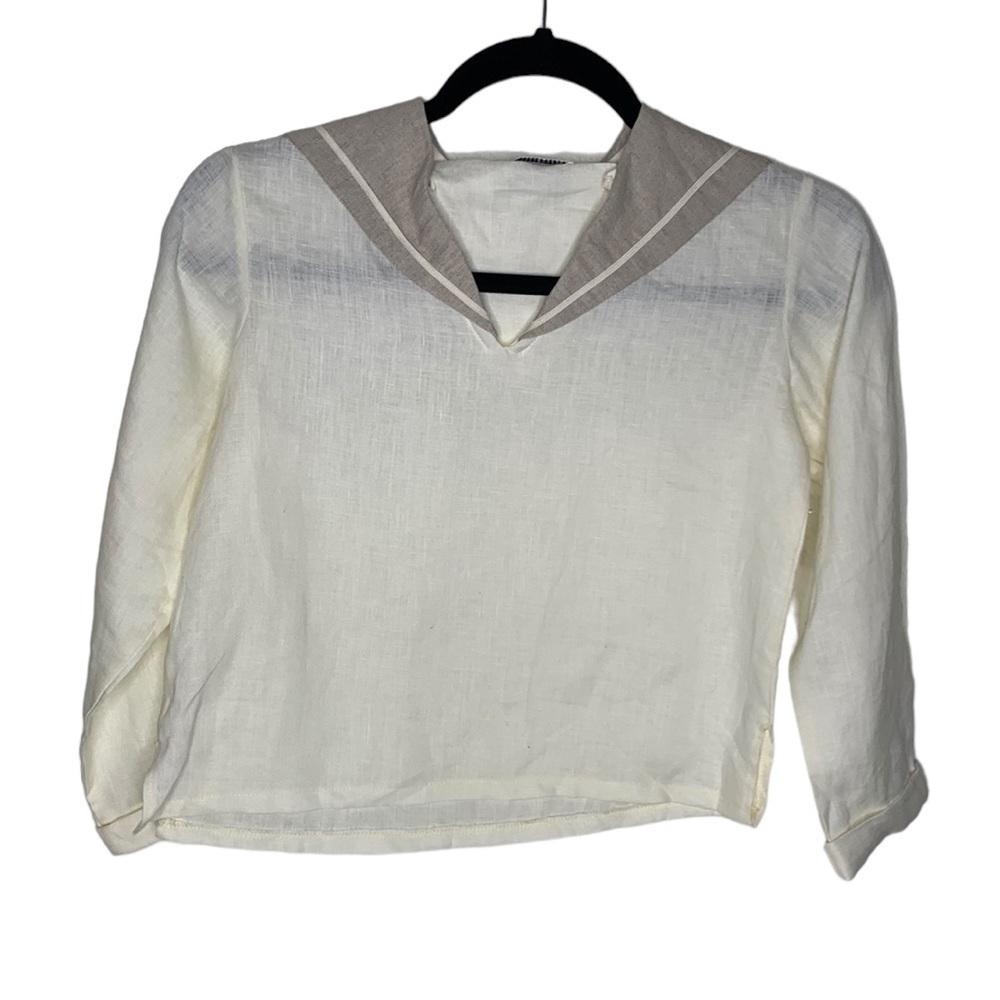 T4 Three Blind Mice boys sailor top neutral colors nautical theme Linen